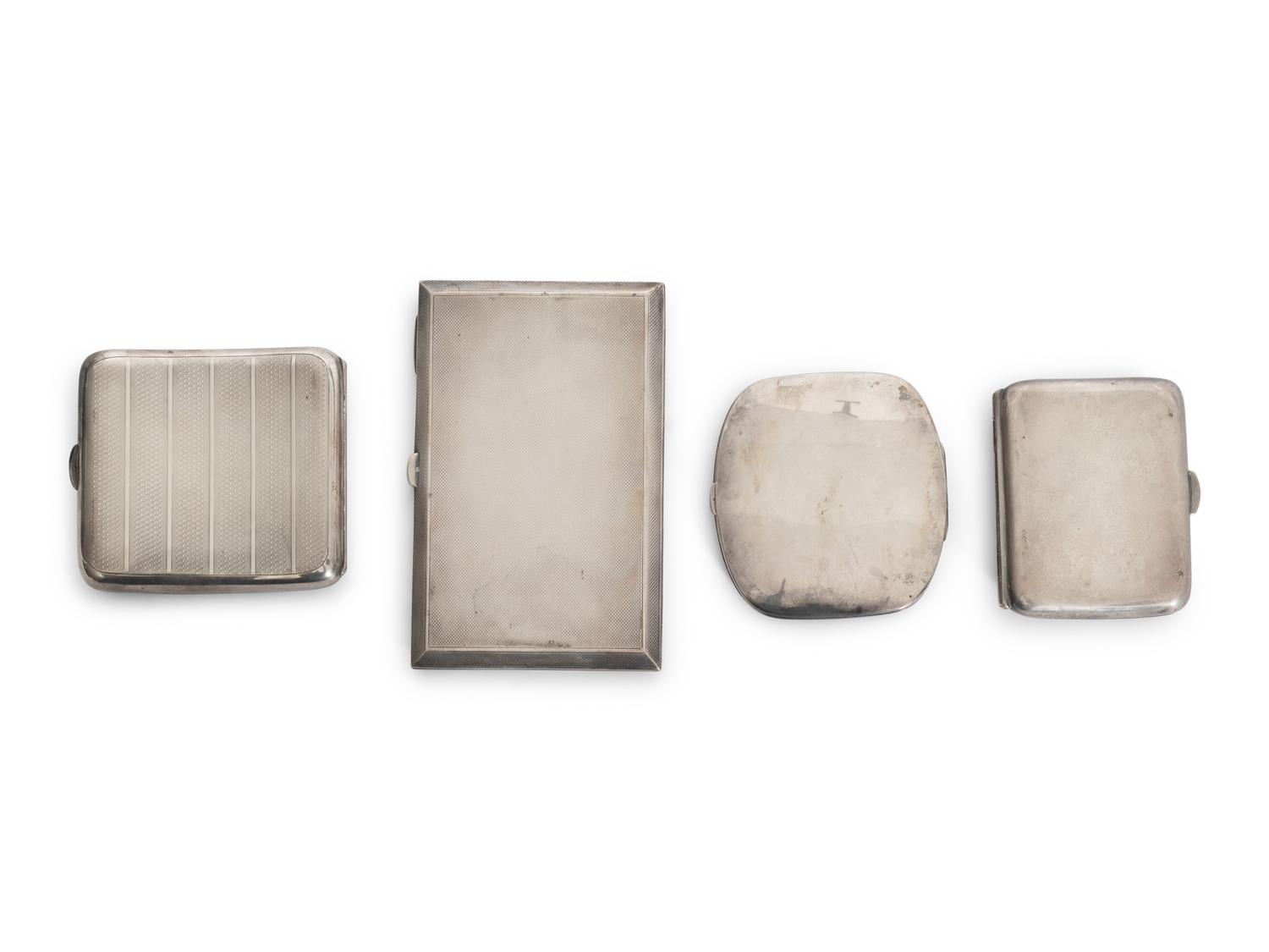 A Collection of Four English Victorian Silver Cases