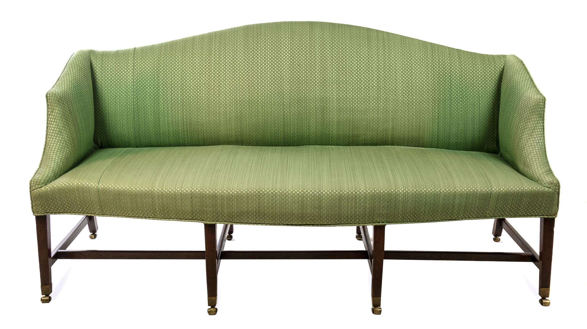 A Hepplewhite Mahogany Settee Height 38 x width 72 x depth 28 inches. — 18TH CENTURY