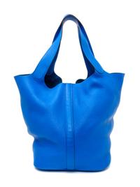 An Hermes Bleu Hydra Taurillon Clemence Picotin Lock TGM Handbag, 13" x 13" x 9".