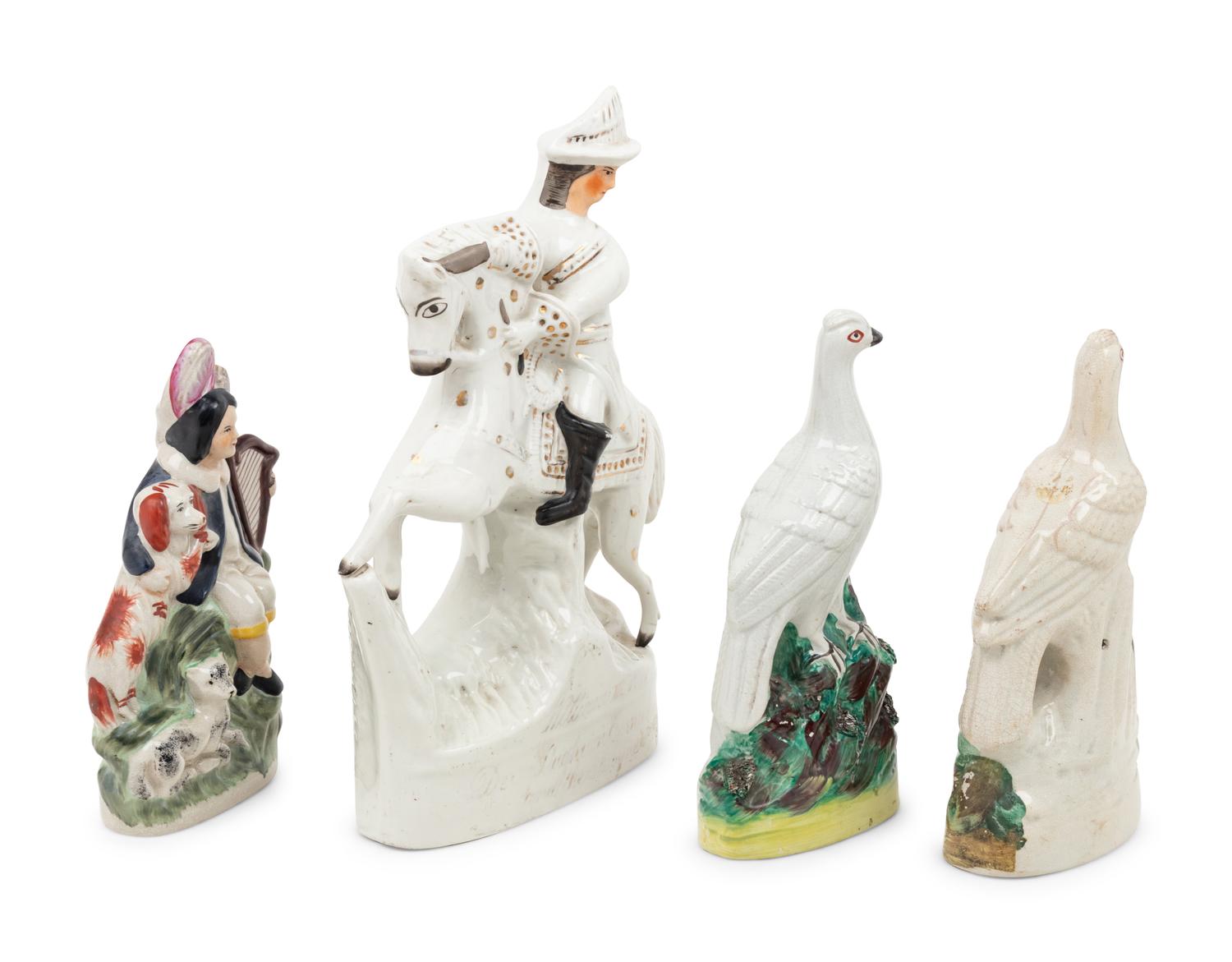Four Staffordshire Figures