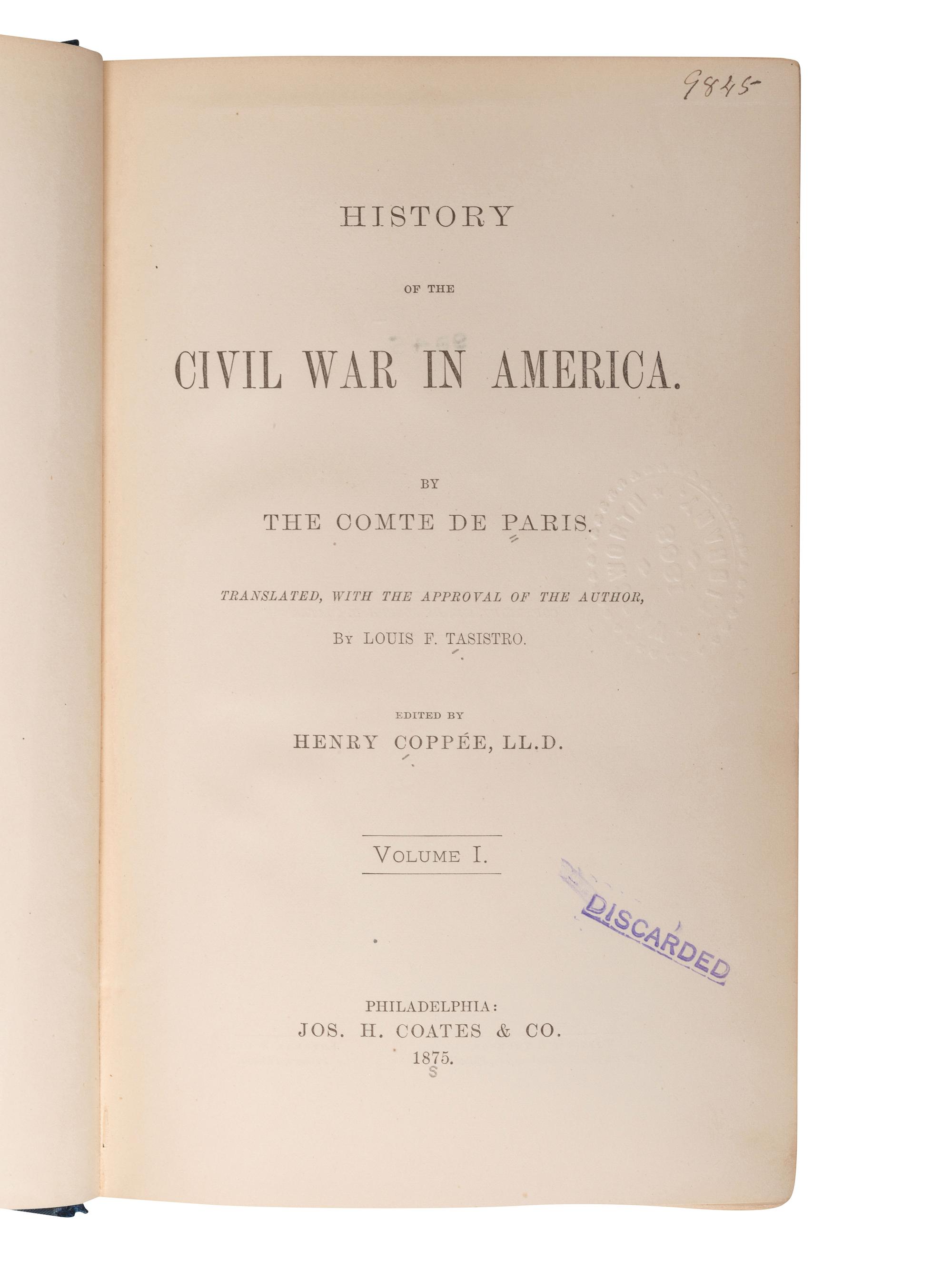 [CIVIL WAR - BOOKS.] A group of Civil War histories, comprising: