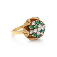 DIAMOND AND EMERALD RING