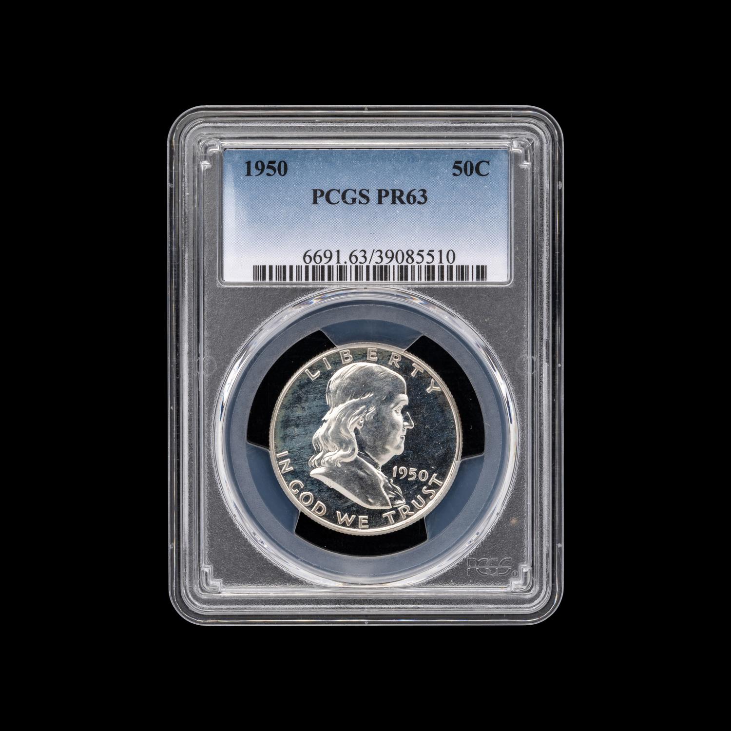 A 1950 Benjamin Franklin 50c Proof Coin (PCGS PR63)