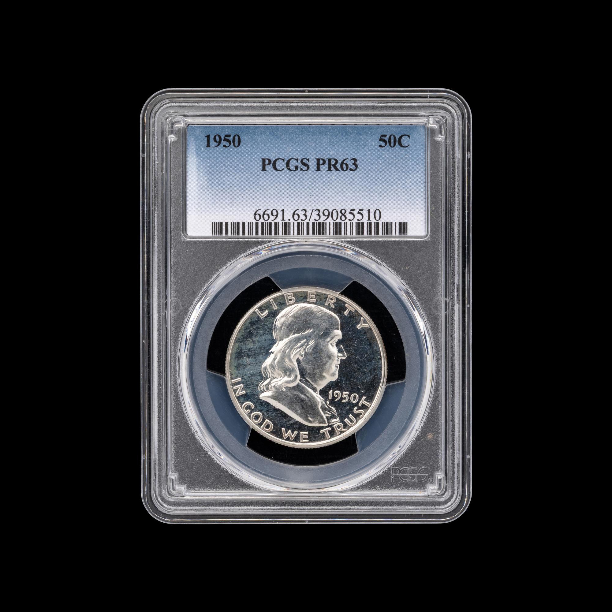 A 1950 Benjamin Franklin 50c Proof Coin (PCGS PR63)