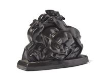 A Wedgwood Black Basalt "Running Deer" Figural Group