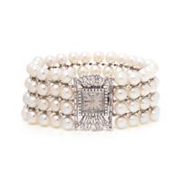 OMEGA, 18K WHITE GOLD, DIAMOND AND CULTURED PEARL WRISTWATCH