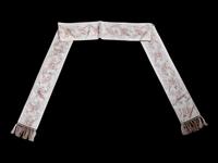 Three 19th/Early 20th Century Textiles: One Brocade Panel, One Ikat Ribbon, One Lace Sample