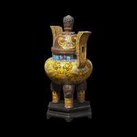 A Chinese Cloisonne Enamel Tripod Censer, 20th Century 近代 掐絲琺琅三足爐