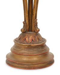A Pair of Regency Style Carved Giltwood Torchere Lamp Bases