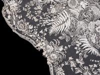 Three 19th/Early 20th Century Textiles: One Brocade Panel, One Ikat Ribbon, One Lace Sample