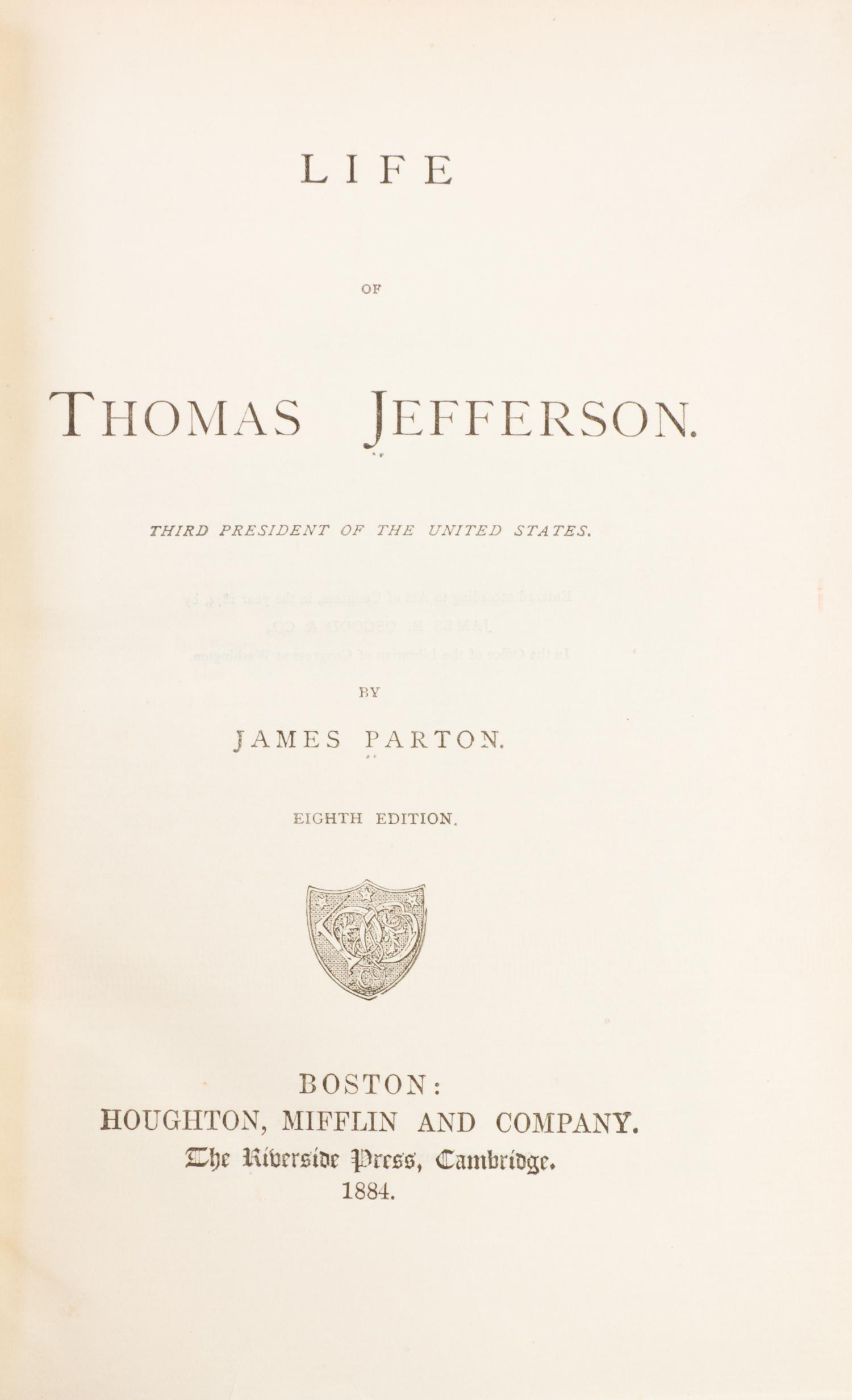 (MADISON, JAMES) The Papers. NY, 1844. 3 vols. With 5 others.