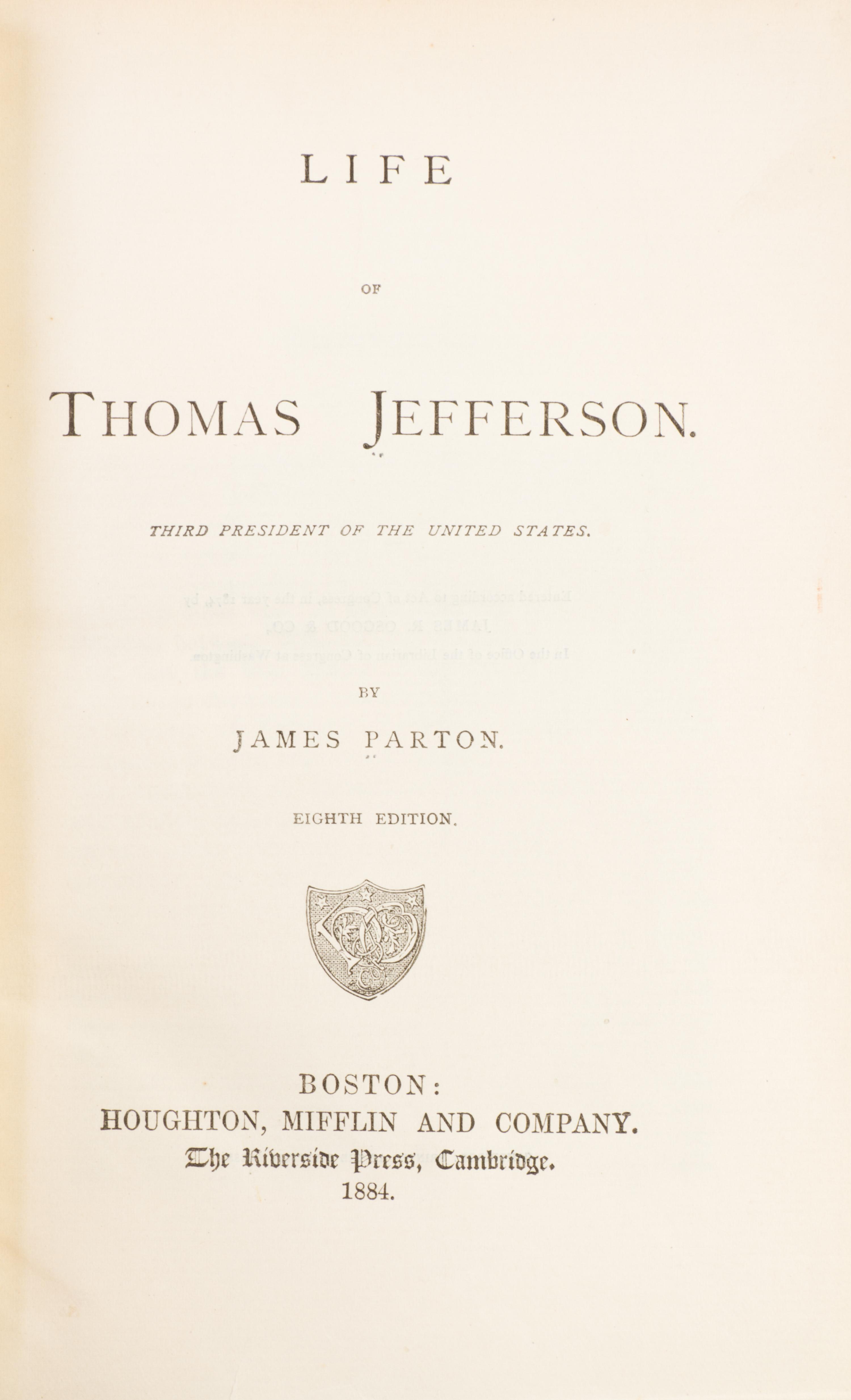 (MADISON, JAMES) The Papers. NY, 1844. 3 vols. With 5 others.