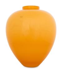 A Large Vetri Murano Glass Vase and a Lundberg Studios Glass Vase