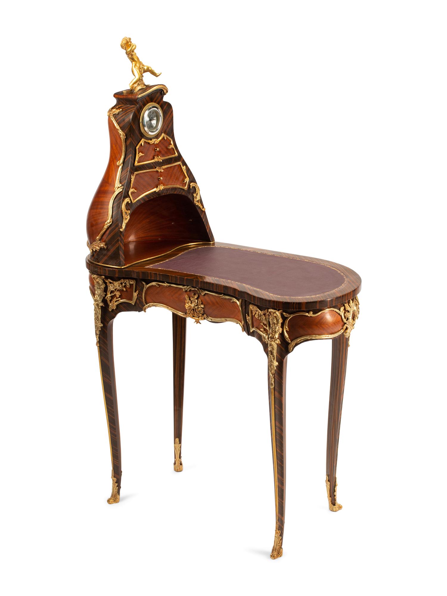 A Louis XV Style Gilt Metal Mounted Cartonnier Desk