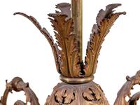 A French Gilt Bronze and Glass Globular Chandelier