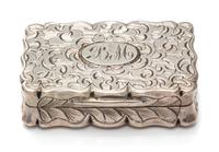 A Victorian Silver Vinaigrette, Frederick Marson, Birmingham, 1857, the case worked with floral decoration, the lid centered by a monog