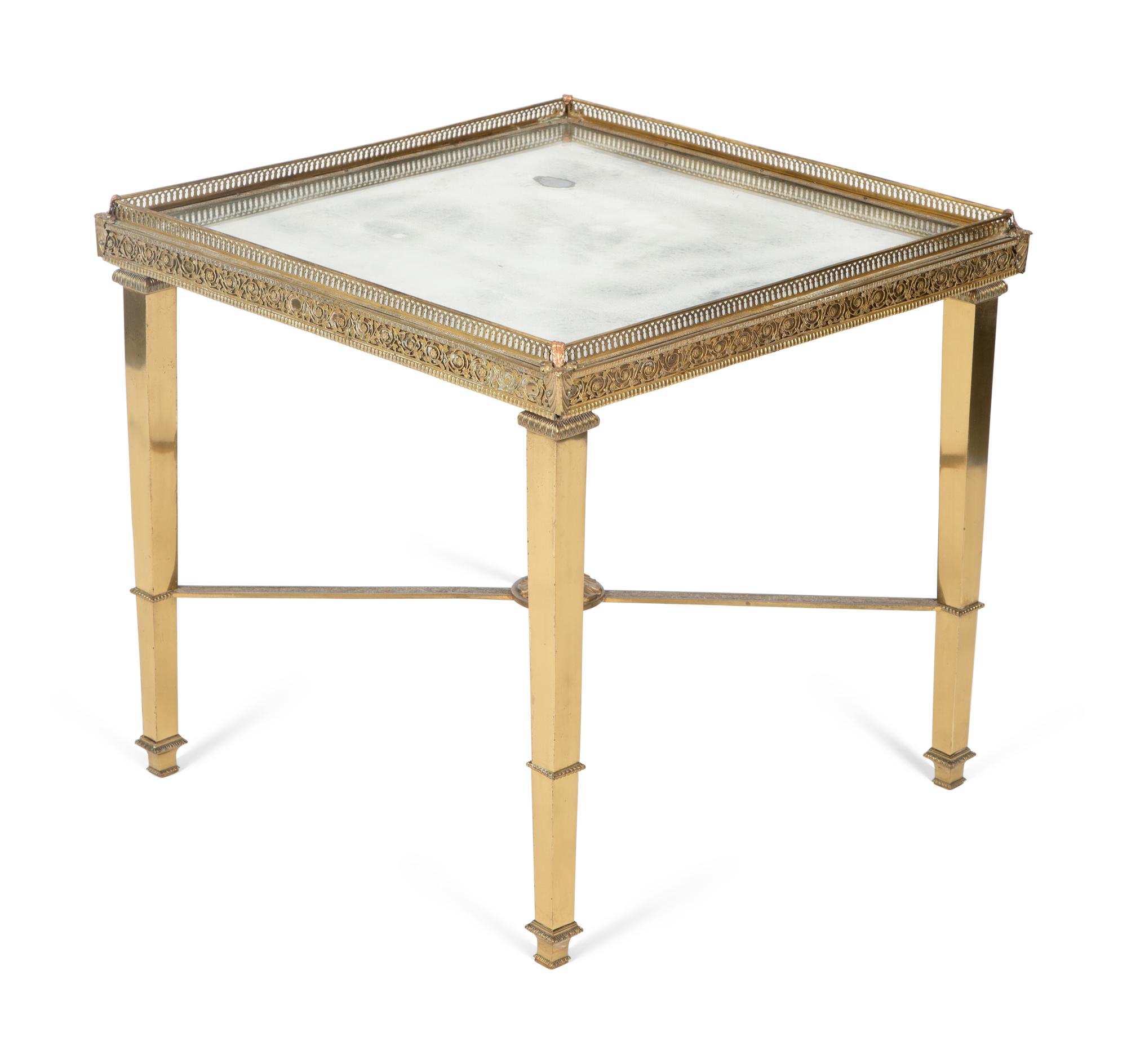 A French Gilt Bronze and Mirror Side Table — 20TH CENTURY
