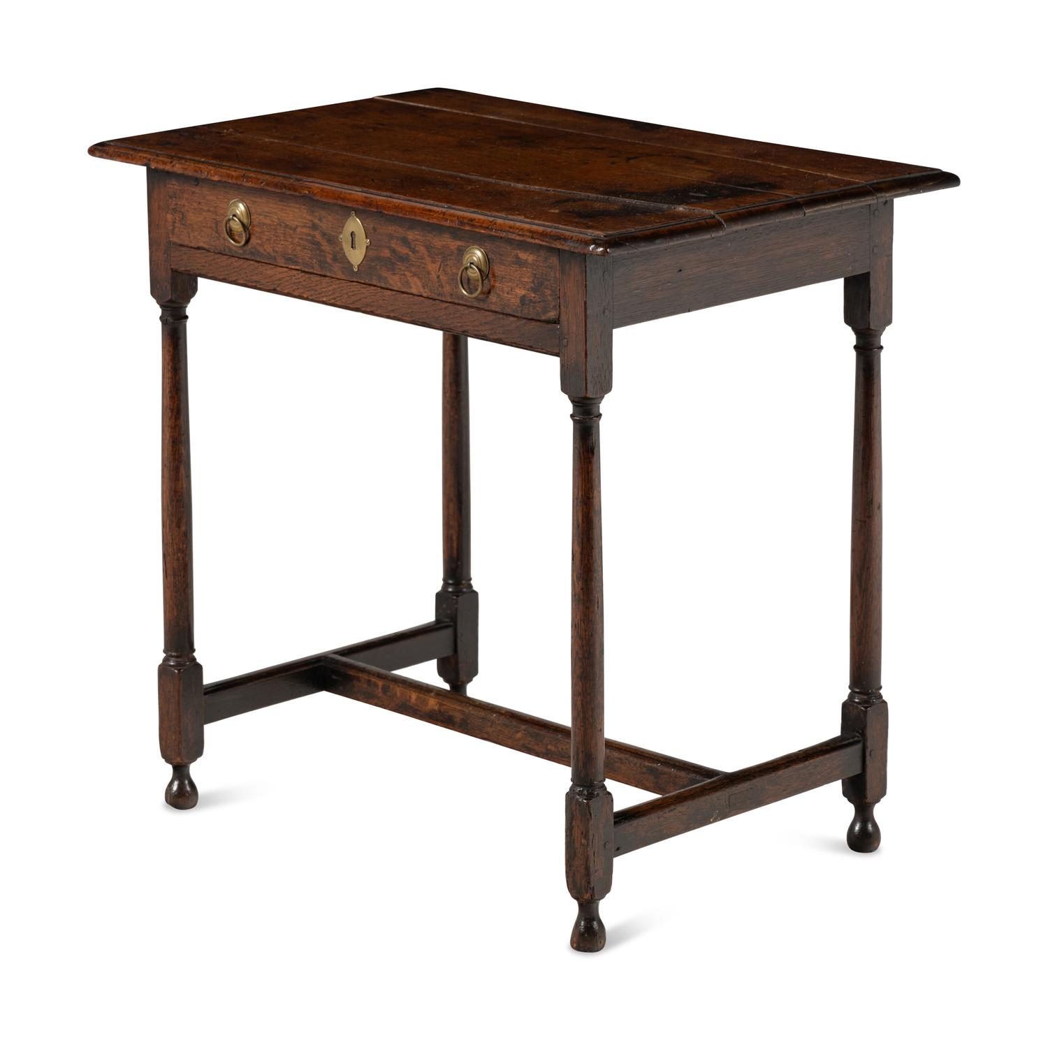 A William and Mary Oak Single-Drawer Work Table