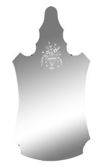 A Venetian Etched Glass Mirror Height 46 x width 23 1/2 inches. — 20TH CENTURY