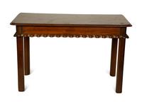 A Pair of George III Style Mahogany Pier Tables