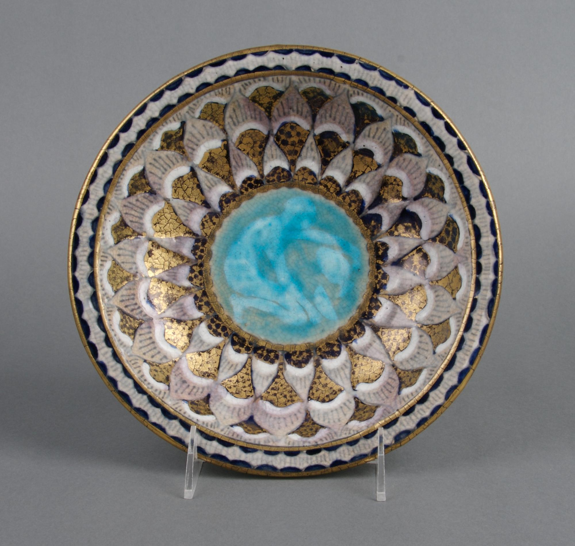 A French Enameled Earthenware Bowl, Andre Metthey, Diameter 8 3/4 inches.