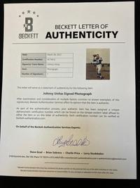 A Group of Johnny Unitas and Bart Starr Signed Autograph Photographs (Beckett Authentication Services Letters),