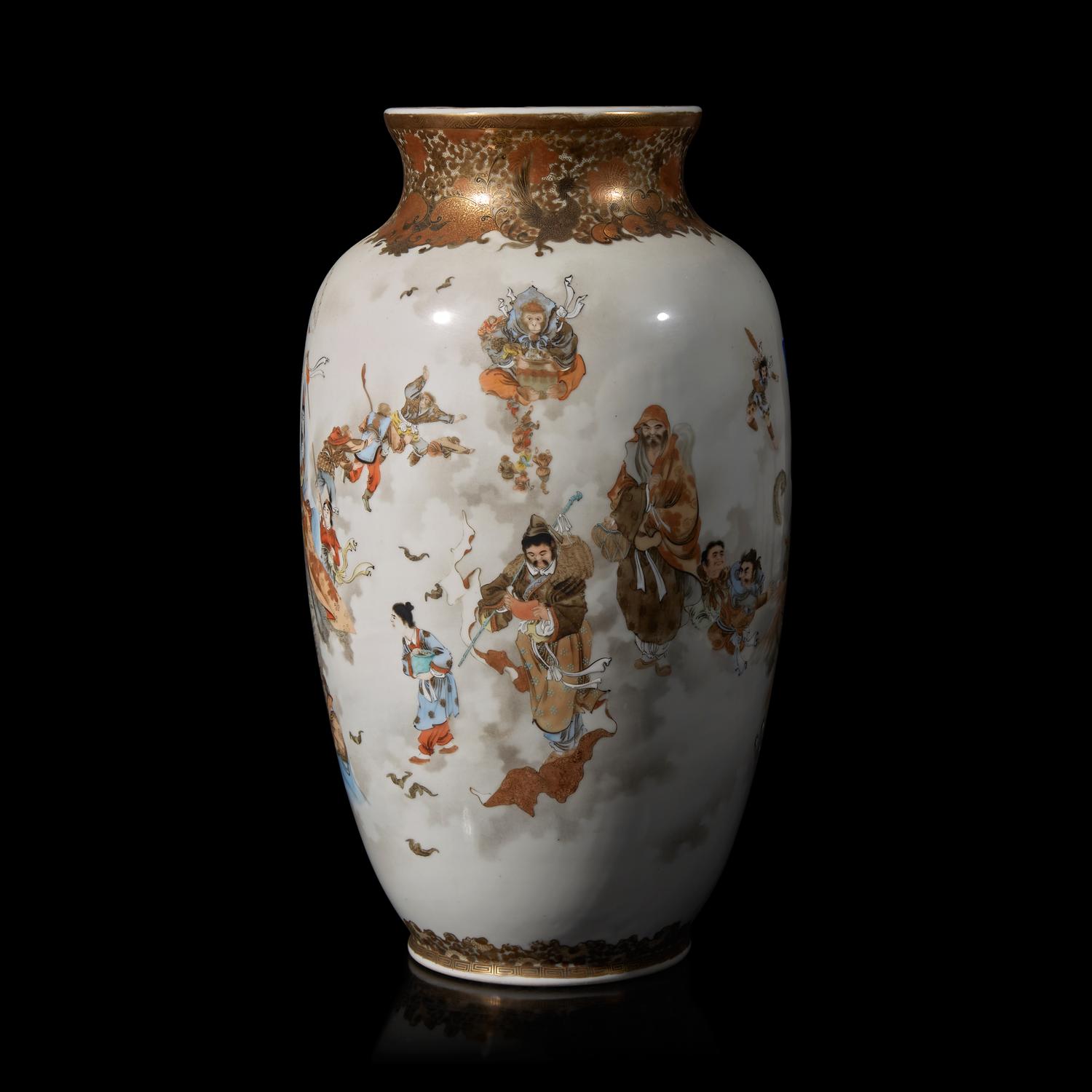 A Large and Finely Decorated Japanese Enameled Porcelain Vase, Meiji Period