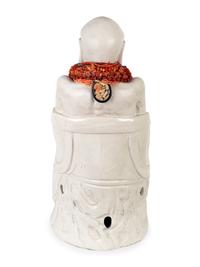A Chinese Glazed Pottery Figure of a Seated Sage