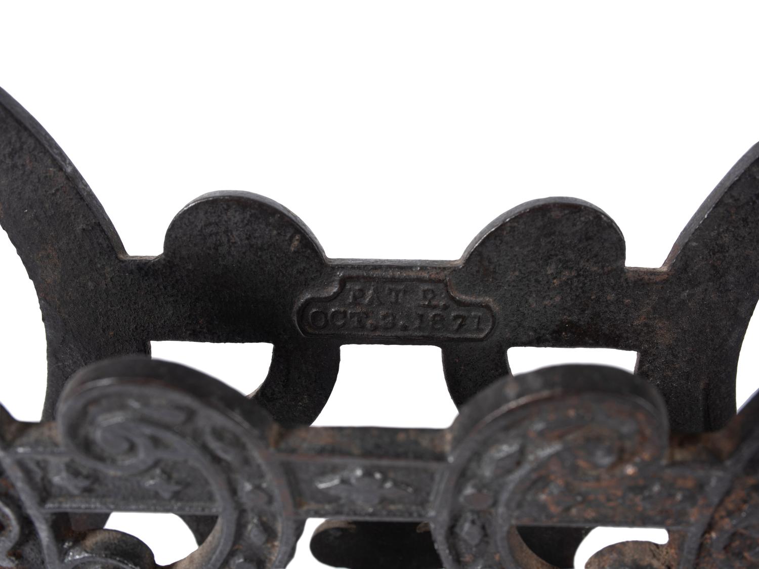 A Cast Iron Lyre Form Music Stand
