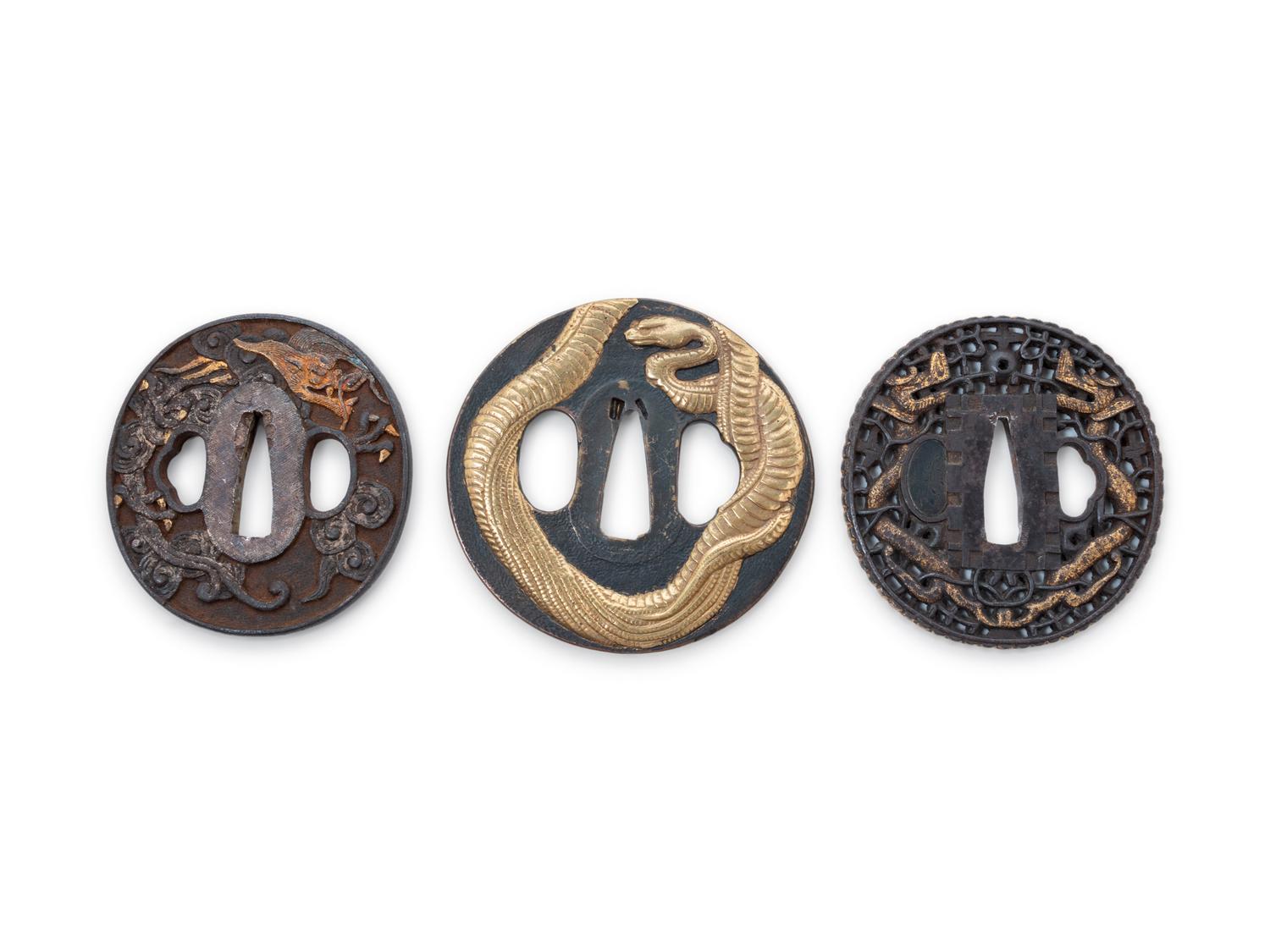 Three Iron Tsuba