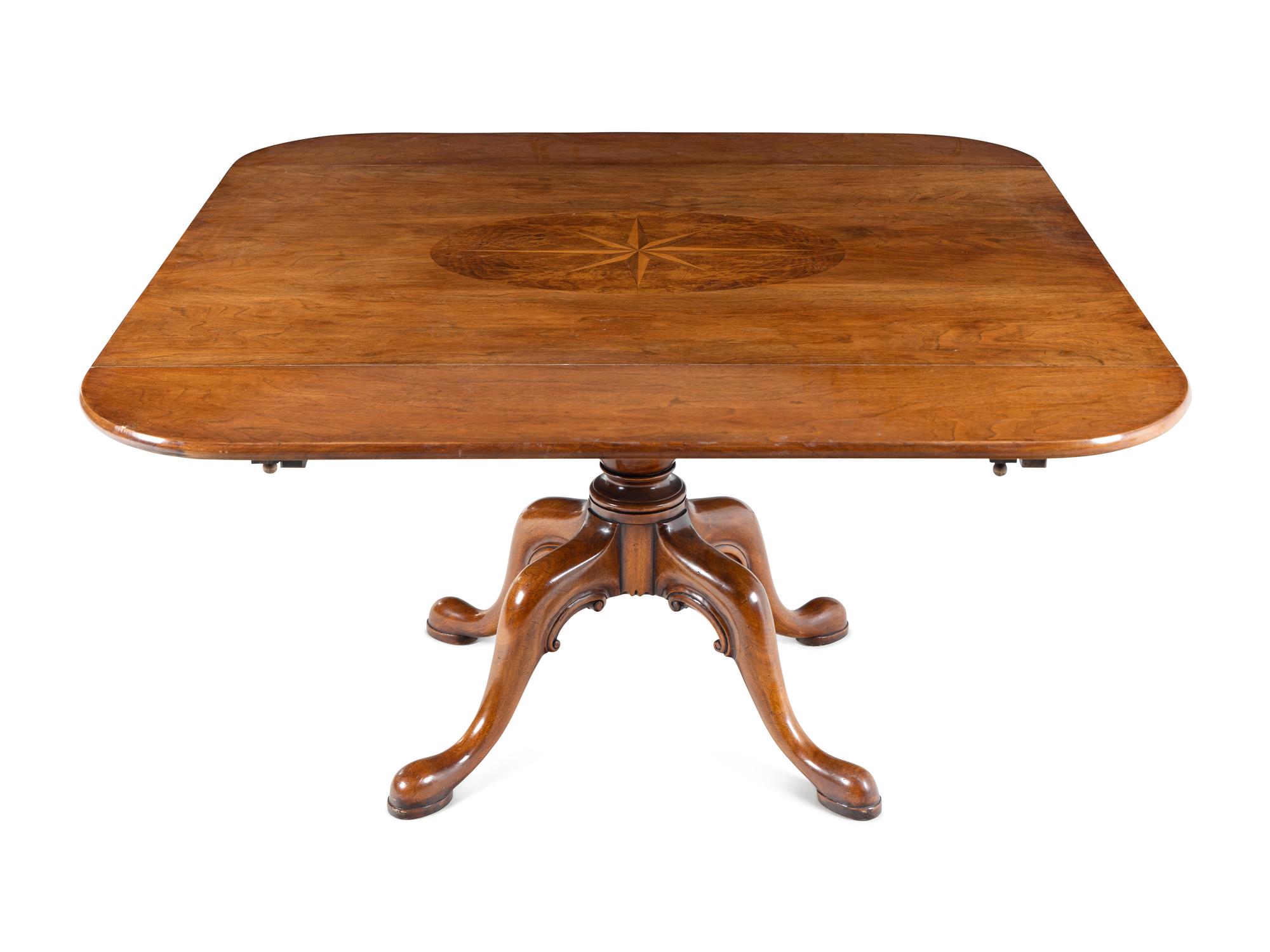A George III Style Walnut, Yew Wood and Marquetry Breakfast Table