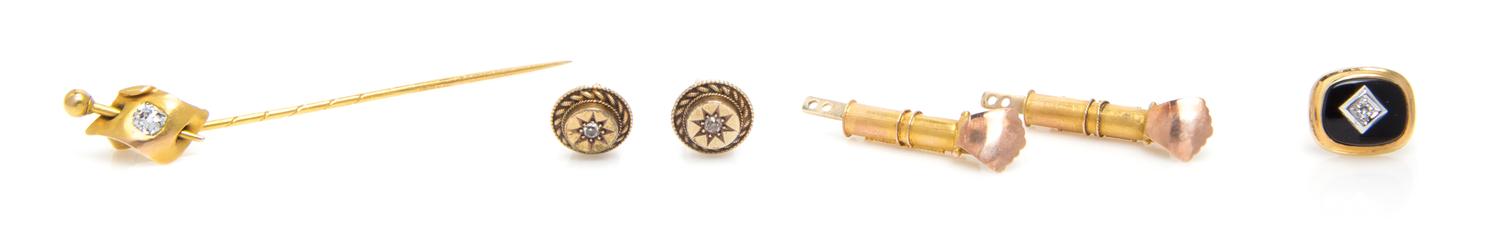 A Collection of Yellow Gold and Diamond Jewelry