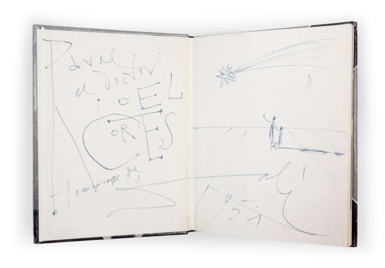 (DALI, SALVADOR) HALSMAN, PHILIPPE. Dali's Moustache. New York, 1954. With original drawing and inscription by Dali
