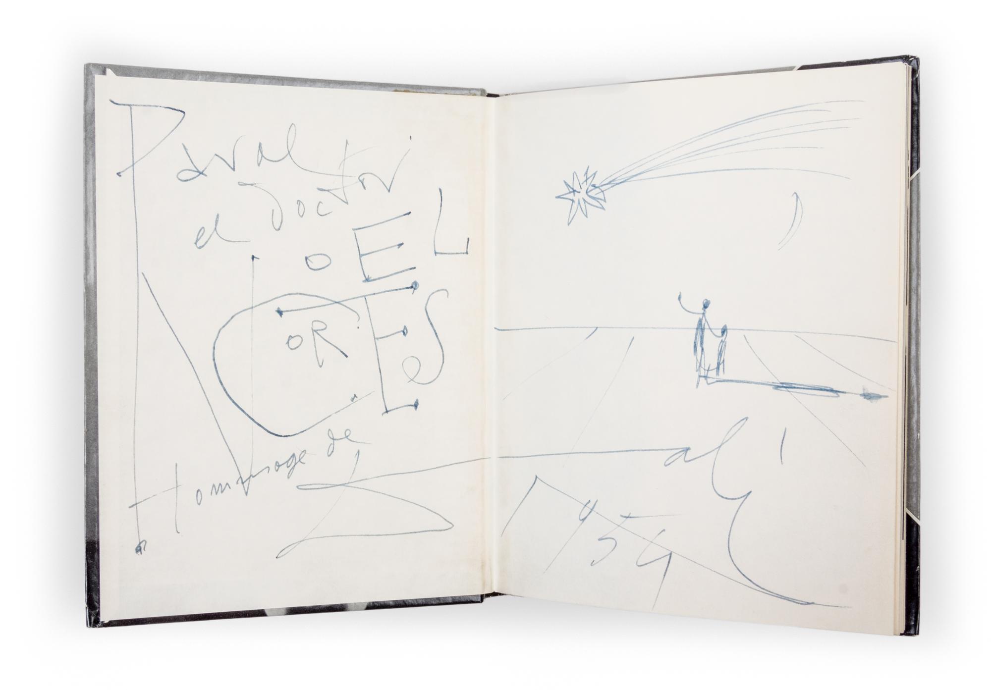 (DALI, SALVADOR) HALSMAN, PHILIPPE. Dali's Moustache. New York, 1954. With original drawing and inscription by Dali
