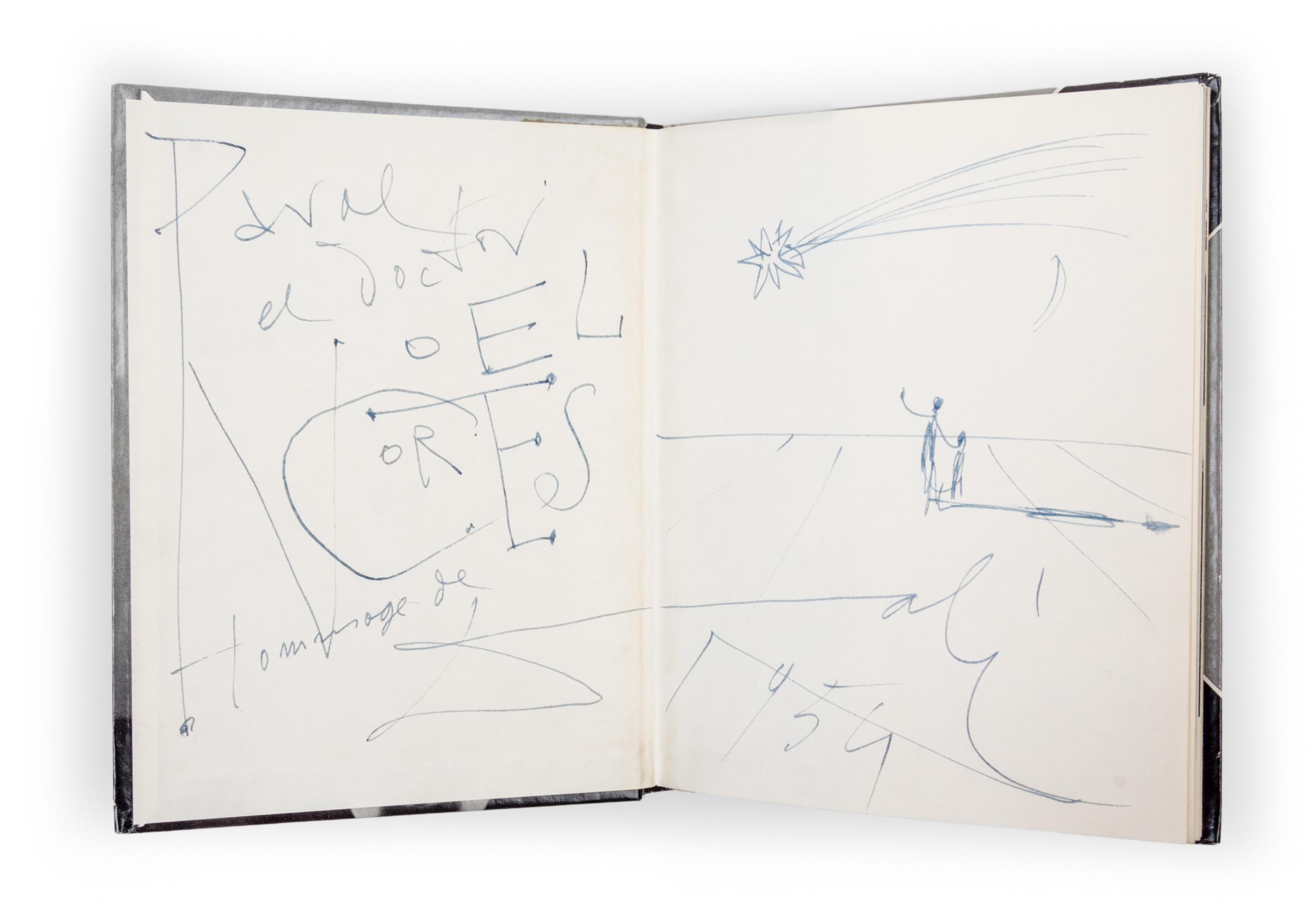 (DALI, SALVADOR) HALSMAN, PHILIPPE. Dali's Moustache. New York, 1954. With original drawing and inscription by Dali