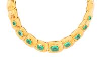 POIRAY, YELLOW GOLD AND EMERALD NECKLACE