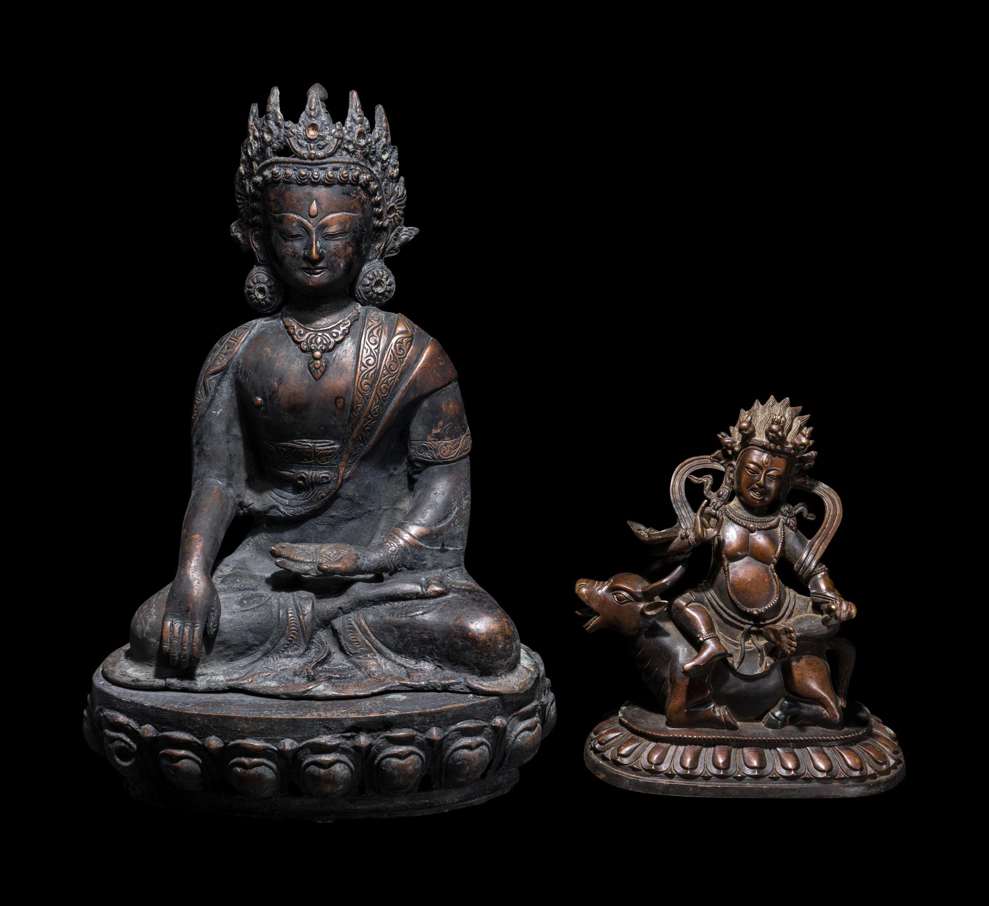Two Sino-Tibetan Bronze Figures of Bodhisattva