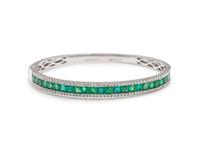 EMERALD AND DIAMOND BANGLE BRACELET