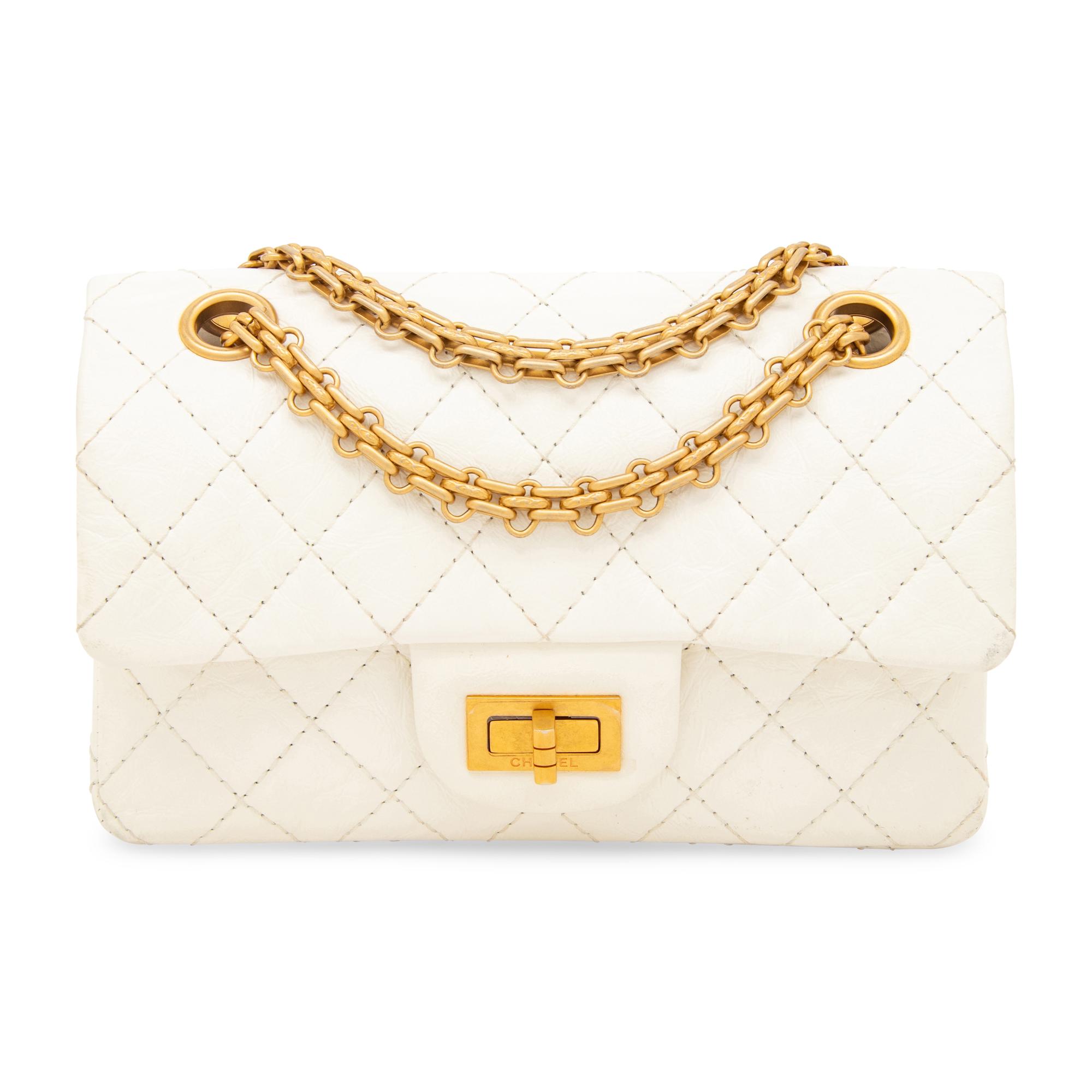CHANEL, SMALL WHITE 2.55 REISSUE FLAP BAG