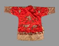 A Chinese Red Ground Embroidered Silk Jacket