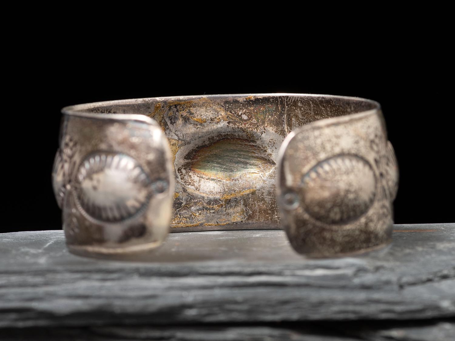 Navajo Heavily Stamped Cuff Bracelet, Collected by Hoffman Birney (1891-1958)