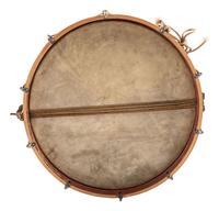 [CIVIL WAR]. Hand-painted snare drum depicting Zouaves in battle. Manufactured by C.H. Eisenbrandt, Baltimore, MD, ca 1860-1865.