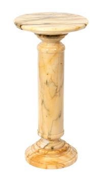 A Cream/Black/Brown Marble Columnar Pedestal Height 31 1/2 inches. — 20TH CENTURY