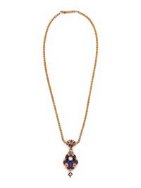 GEORGIAN, ENAMEL, PEARL AND DIAMOND SET
