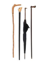 Four Walking Sticks and Umbrellas