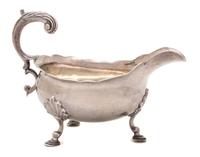 A George I Silver Sauceboat, Possibly William Bateman, London, 1820, having a scalloped edge