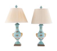 A Pair of French Porcelain Table Lamps