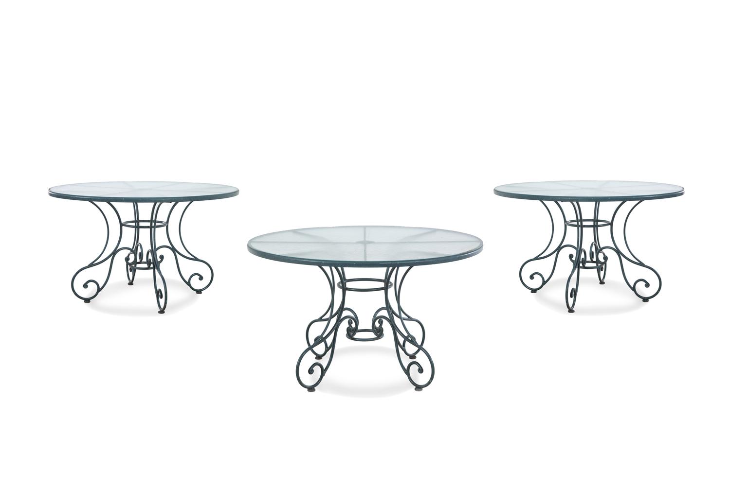 A Suite of Painted Steel Patio Furniture