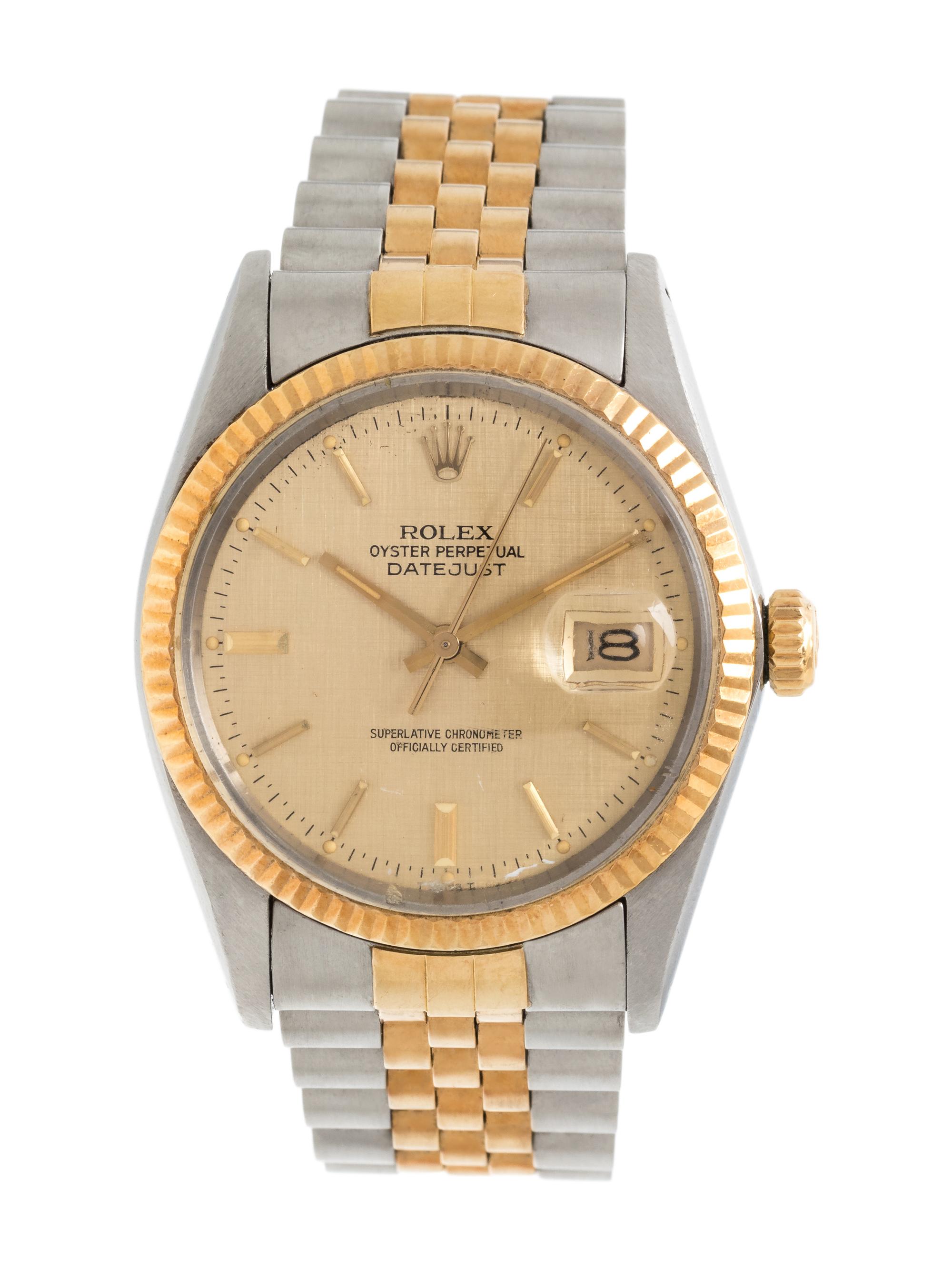 ROLEX, REF. 16013 STAINLESS STEEL AND 18K YELLOW GOLD 'OYSTER PERPETUAL DATEJUST' WRISTWATCH, CIRCA 1984