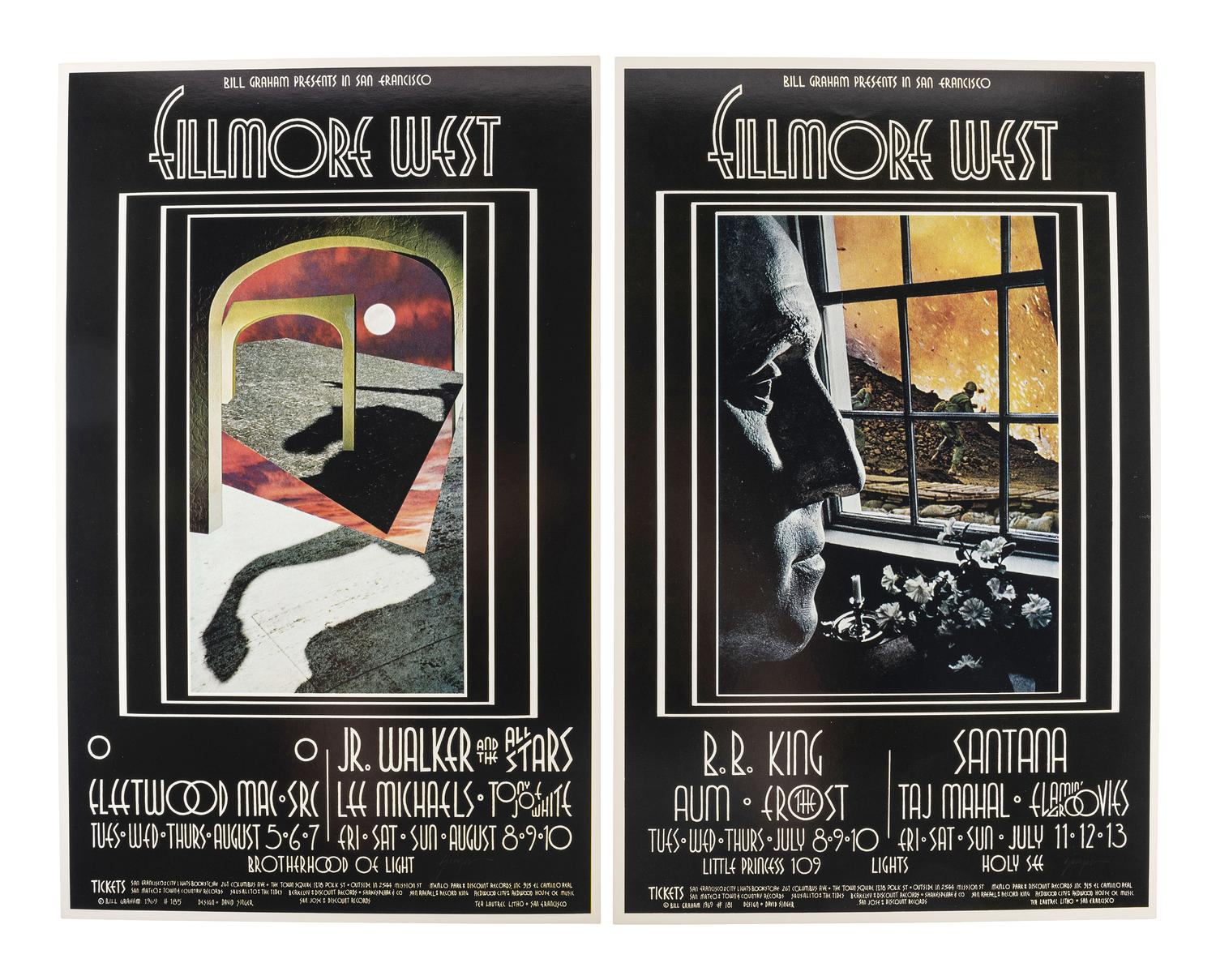 [MUSIC] -- [POSTERS]. SINGER, David, artist. Complete set of 66 SIGNED posters designed for the Fillmore West Ballroom, San Francisco, California. 1969-1971.
